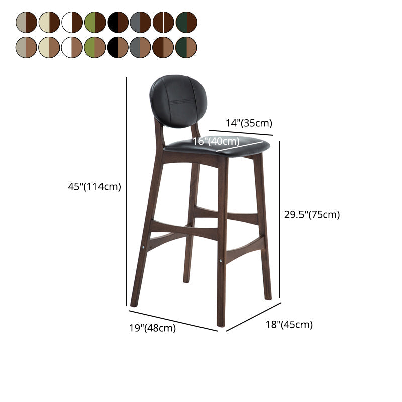 Scandinavia Style Bar-stool Wooden Legs Full Back for Kitchen Bar Clearhalo 'Bar Furniture' 'Bar Stools' 'bar_stools' 'furn' 'furn_bar_stools' 'furniture_bar_stools' 'Kitchen & Dining Furniture' 'kitchen&dining_furn' 'kitchen' 'kitchen_furn' Furniture' 4512112