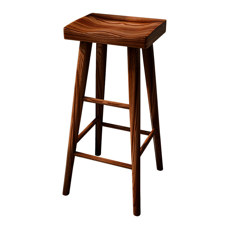 Contemporary Counter Bar Stool Backless Contoured Seat Wood Bar Stool with Footrest Brown 1 Piece Clearhalo 'Bar Furniture' 'Bar Stools' 'bar_stools' 'furn' 'furn_bar_stools' 'furniture_bar_stools' 'Kitchen & Dining Furniture' 'kitchen&dining_furn' 'kitchen' 'kitchen_furn' Furniture' 4512119