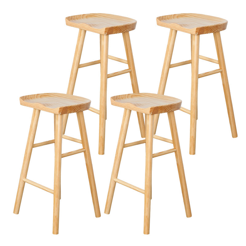 Modern Style Solid Wood Bar Stool with Footrest Kitchen Simple Wooden Stool 4 Piece Set Clearhalo 'Bar Furniture' 'Bar Stools' 'bar_stools' 'furn' 'furn_bar_stools' 'furniture_bar_stools' 'Kitchen & Dining Furniture' 'kitchen&dining_furn' 'kitchen' 'kitchen_furn' Furniture' 4512137