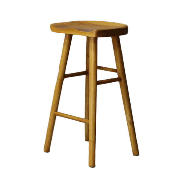 Modern Style Solid Wood Bar Stool with Footrest Kitchen Simple Wooden Stool Dark Wood 1 Piece Bar Stool(30"H) Clearhalo 'Bar Furniture' 'Bar Stools' 'bar_stools' 'furn' 'furn_bar_stools' 'furniture_bar_stools' 'Kitchen & Dining Furniture' 'kitchen&dining_furn' 'kitchen' 'kitchen_furn' Furniture' 4512139