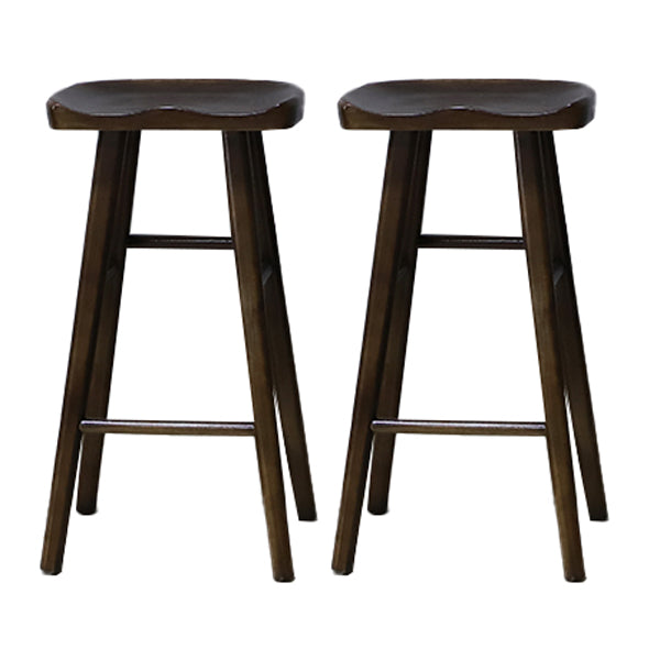 Modern Style Solid Wood Bar Stool with Footrest Kitchen Simple Wooden Stool Dark Coffee 2 Piece Set Bar Stool(30"H) Clearhalo 'Bar Furniture' 'Bar Stools' 'bar_stools' 'furn' 'furn_bar_stools' 'furniture_bar_stools' 'Kitchen & Dining Furniture' 'kitchen&dining_furn' 'kitchen' 'kitchen_furn' Furniture' 4512146
