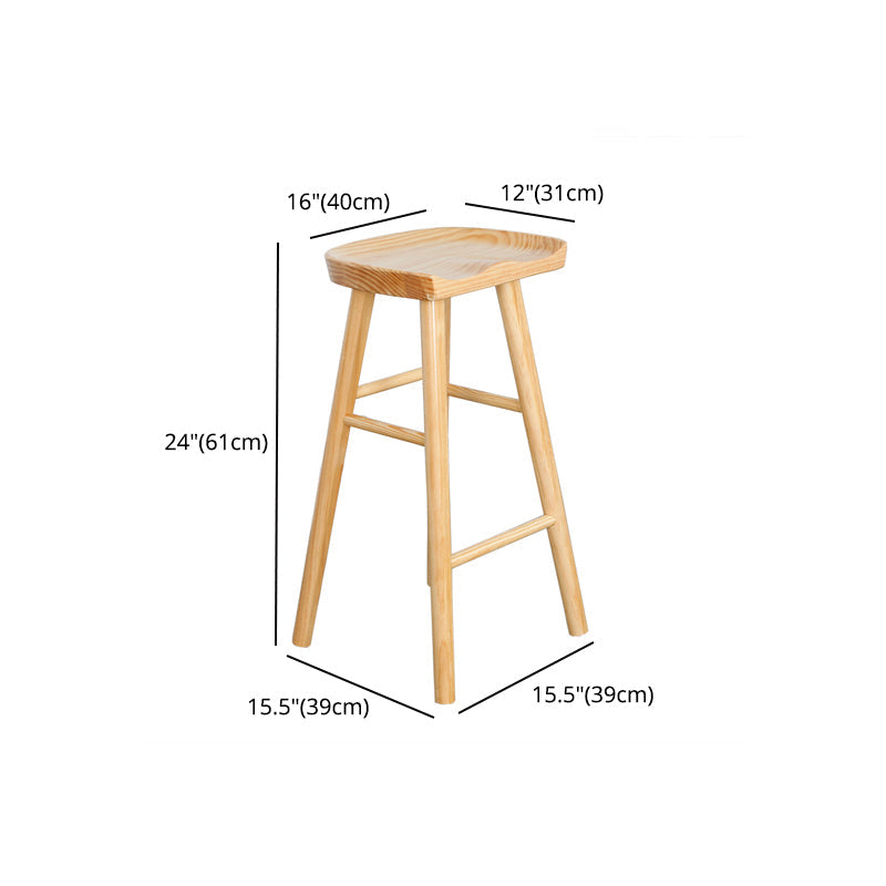 Modern Style Solid Wood Bar Stool with Footrest Kitchen Simple Wooden Stool Clearhalo 'Bar Furniture' 'Bar Stools' 'bar_stools' 'furn' 'furn_bar_stools' 'furniture_bar_stools' 'Kitchen & Dining Furniture' 'kitchen&dining_furn' 'kitchen' 'kitchen_furn' Furniture' 4512148