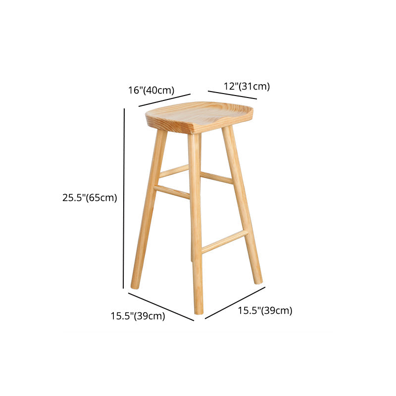 Modern Style Solid Wood Bar Stool with Footrest Kitchen Simple Wooden Stool Clearhalo 'Bar Furniture' 'Bar Stools' 'bar_stools' 'furn' 'furn_bar_stools' 'furniture_bar_stools' 'Kitchen & Dining Furniture' 'kitchen&dining_furn' 'kitchen' 'kitchen_furn' Furniture' 4512149