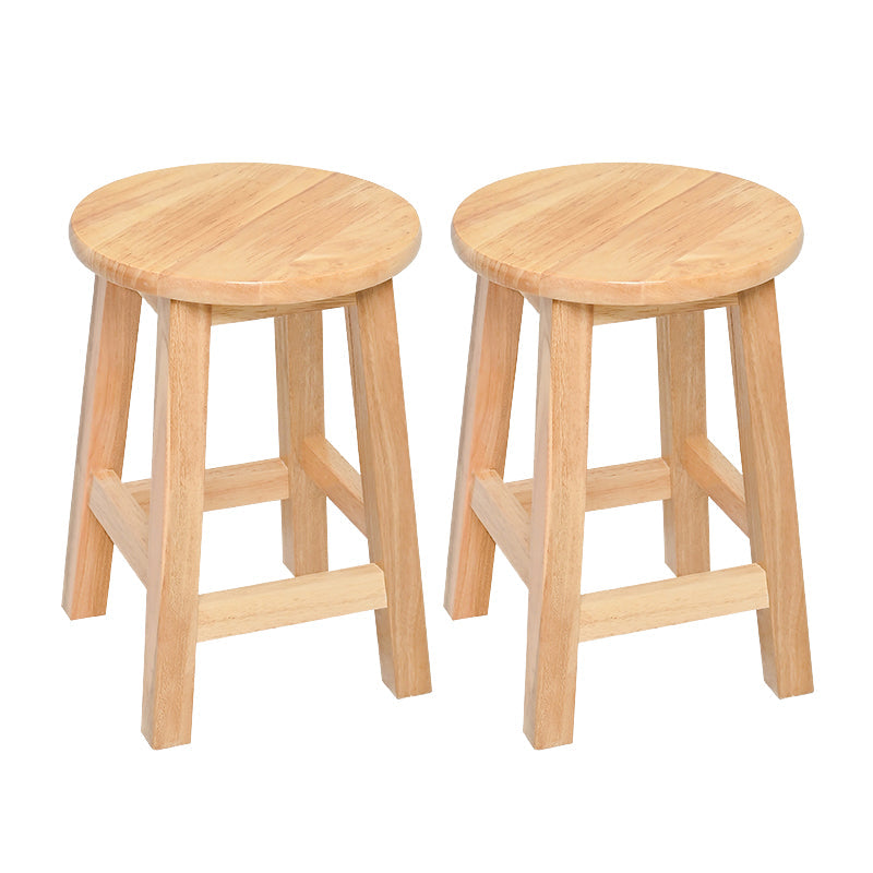 Modern Style Solid Wood Bar Stool with Footrest Living Room Lounge Bar Stool 2 Piece Set Short Stool (16" H) Clearhalo 'Bar Furniture' 'Bar Stools' 'bar_stools' 'furn' 'furn_bar_stools' 'furniture_bar_stools' 'Kitchen & Dining Furniture' 'kitchen&dining_furn' 'kitchen' 'kitchen_furn' Furniture' 4512154