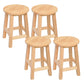 Modern Style Solid Wood Bar Stool with Footrest Living Room Lounge Bar Stool 4 Piece Set Short Stool (16" H) Clearhalo 'Bar Furniture' 'Bar Stools' 'bar_stools' 'furn' 'furn_bar_stools' 'furniture_bar_stools' 'Kitchen & Dining Furniture' 'kitchen&dining_furn' 'kitchen' 'kitchen_furn' Furniture' 4512157