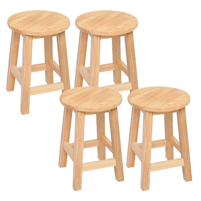 Modern Style Solid Wood Bar Stool with Footrest Living Room Lounge Bar Stool 4 Piece Set Short Stool (16" H) Clearhalo 'Bar Furniture' 'Bar Stools' 'bar_stools' 'furn' 'furn_bar_stools' 'furniture_bar_stools' 'Kitchen & Dining Furniture' 'kitchen&dining_furn' 'kitchen' 'kitchen_furn' Furniture' 4512157