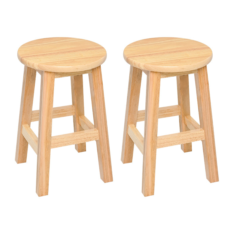 Modern Style Solid Wood Bar Stool with Footrest Living Room Lounge Bar Stool 2 Piece Set Short Stool(18"H) Clearhalo 'Bar Furniture' 'Bar Stools' 'bar_stools' 'furn' 'furn_bar_stools' 'furniture_bar_stools' 'Kitchen & Dining Furniture' 'kitchen&dining_furn' 'kitchen' 'kitchen_furn' Furniture' 4512160