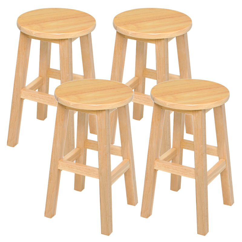 Modern Style Solid Wood Bar Stool with Footrest Living Room Lounge Bar Stool 4 Piece Set Short Stool(20"H) Clearhalo 'Bar Furniture' 'Bar Stools' 'bar_stools' 'furn' 'furn_bar_stools' 'furniture_bar_stools' 'Kitchen & Dining Furniture' 'kitchen&dining_furn' 'kitchen' 'kitchen_furn' Furniture' 4512169