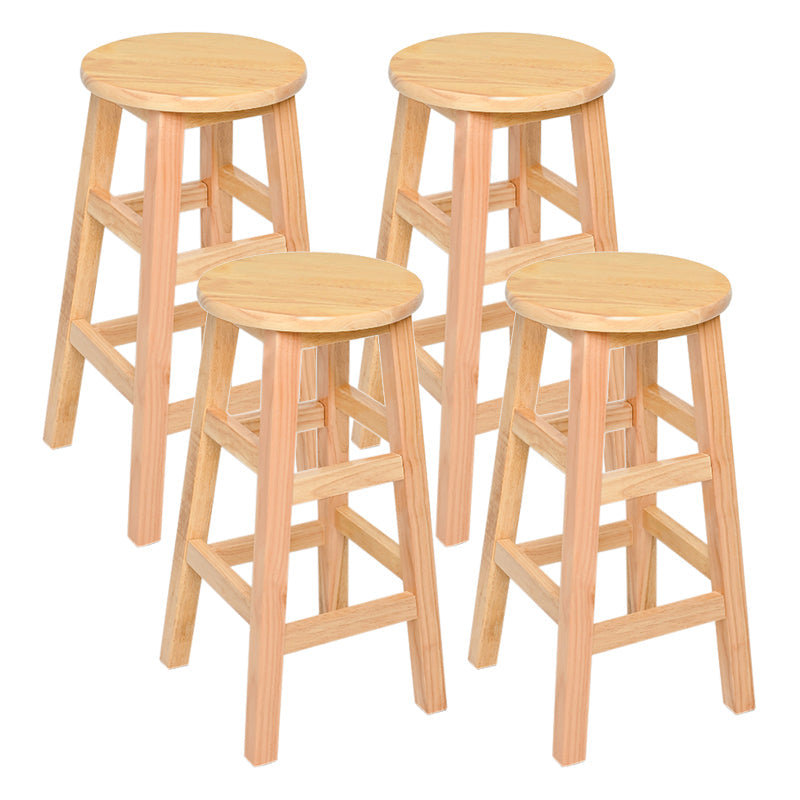 Modern Style Solid Wood Bar Stool with Footrest Living Room Lounge Bar Stool 4 Piece Set Counter Stool (23.5"H) Clearhalo 'Bar Furniture' 'Bar Stools' 'bar_stools' 'furn' 'furn_bar_stools' 'furniture_bar_stools' 'Kitchen & Dining Furniture' 'kitchen&dining_furn' 'kitchen' 'kitchen_furn' Furniture' 4512172