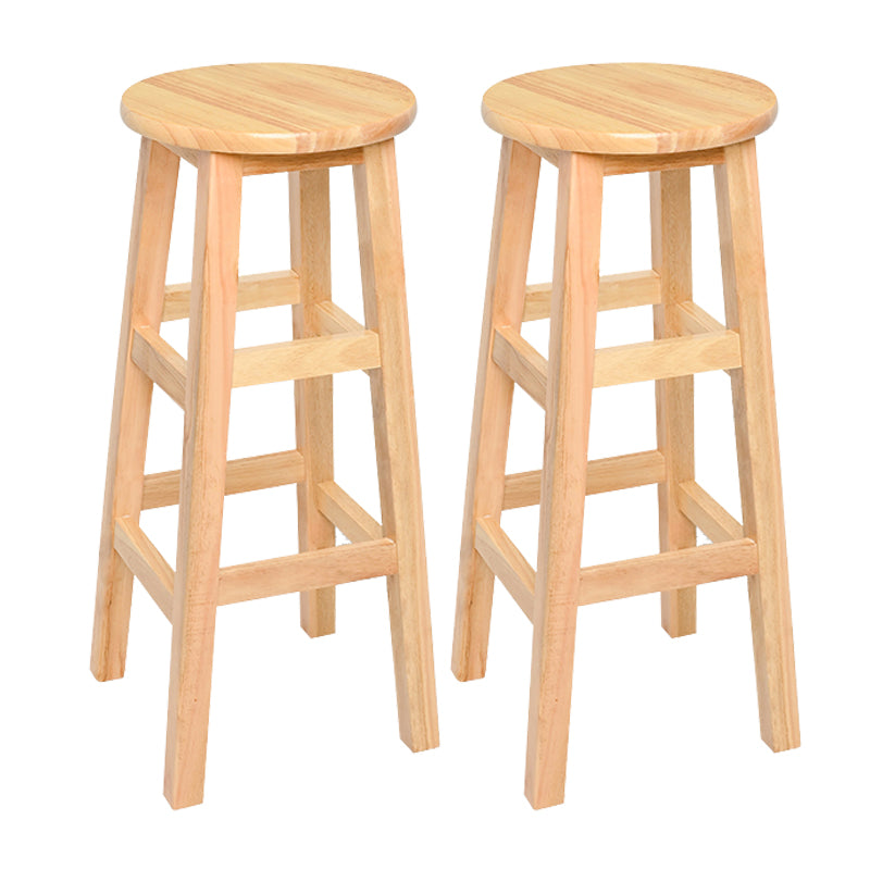 Modern Style Solid Wood Bar Stool with Footrest Living Room Lounge Bar Stool 2 Piece Set Bar Stool (28" H) Clearhalo 'Bar Furniture' 'Bar Stools' 'bar_stools' 'furn' 'furn_bar_stools' 'furniture_bar_stools' 'Kitchen & Dining Furniture' 'kitchen&dining_furn' 'kitchen' 'kitchen_furn' Furniture' 4512174