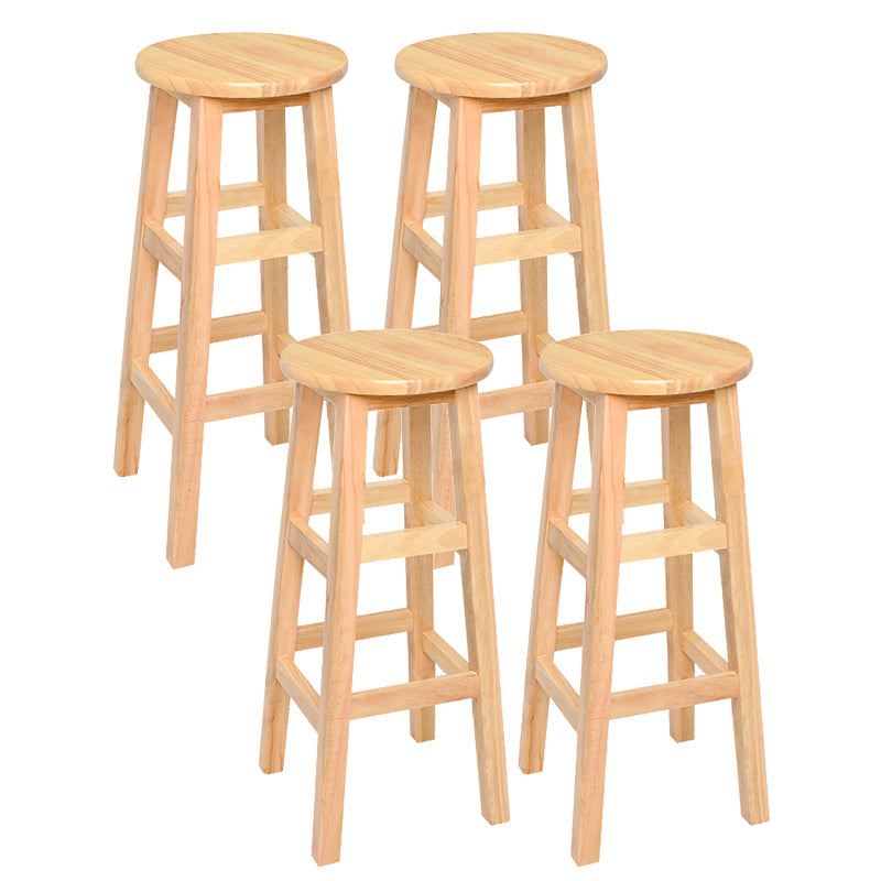 Modern Style Solid Wood Bar Stool with Footrest Living Room Lounge Bar Stool 4 Piece Set Bar Stool (28" H) Clearhalo 'Bar Furniture' 'Bar Stools' 'bar_stools' 'furn' 'furn_bar_stools' 'furniture_bar_stools' 'Kitchen & Dining Furniture' 'kitchen&dining_furn' 'kitchen' 'kitchen_furn' Furniture' 4512175