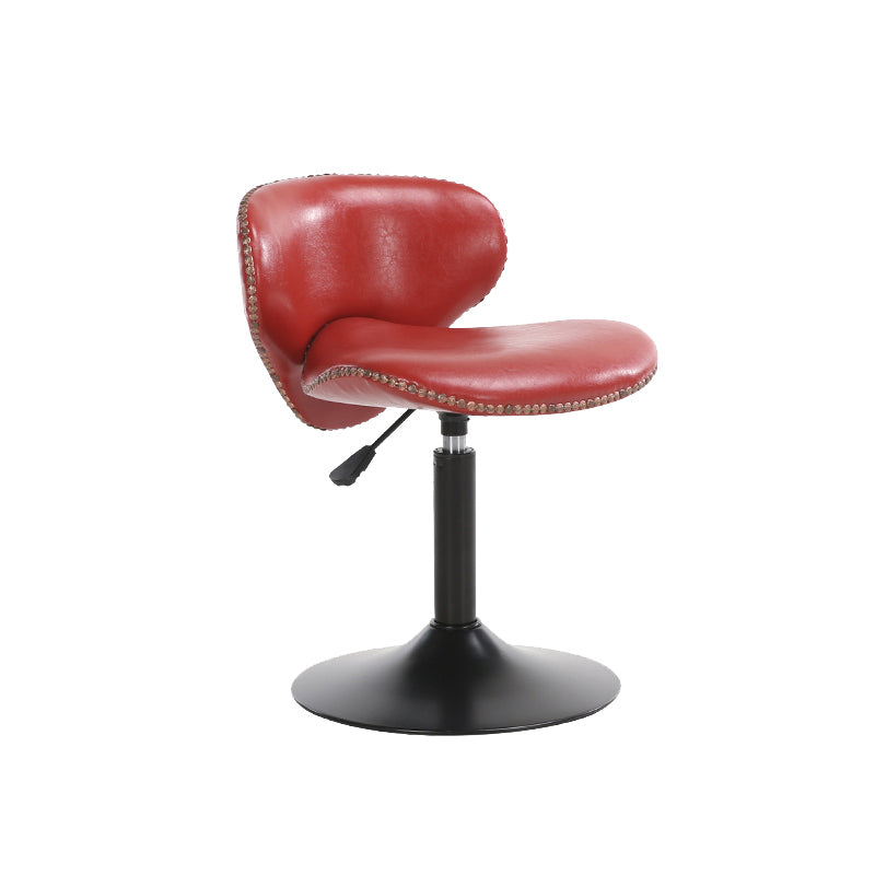 Industrial Style Bar-stool Adjustable Height Metal Leg for Restaurant Bar Red 1 Piece Short Stool(22"H) Clearhalo 'Bar Furniture' 'Bar Stools' 'bar_stools' 'furn' 'furn_bar_stools' 'furniture_bar_stools' 'Kitchen & Dining Furniture' 'kitchen&dining_furn' 'kitchen' 'kitchen_furn' Furniture' 4512206