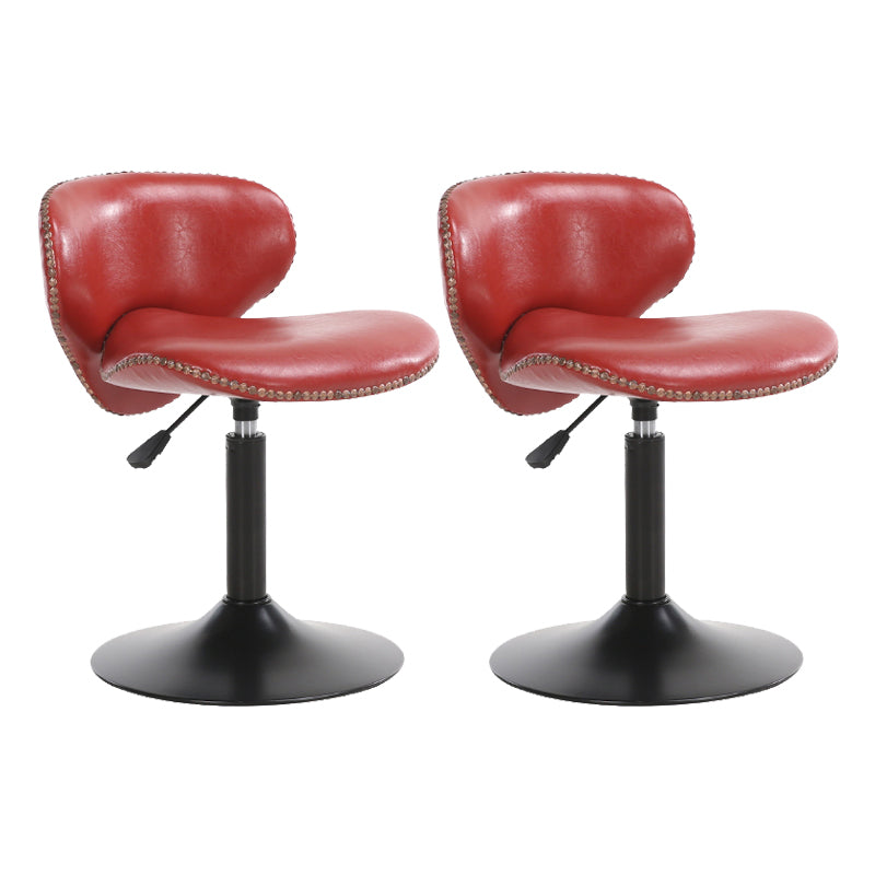 Industrial Style Bar-stool Adjustable Height Metal Leg for Restaurant Bar Red 2 Piece Set Short Stool(22"H) Clearhalo 'Bar Furniture' 'Bar Stools' 'bar_stools' 'furn' 'furn_bar_stools' 'furniture_bar_stools' 'Kitchen & Dining Furniture' 'kitchen&dining_furn' 'kitchen' 'kitchen_furn' Furniture' 4512207