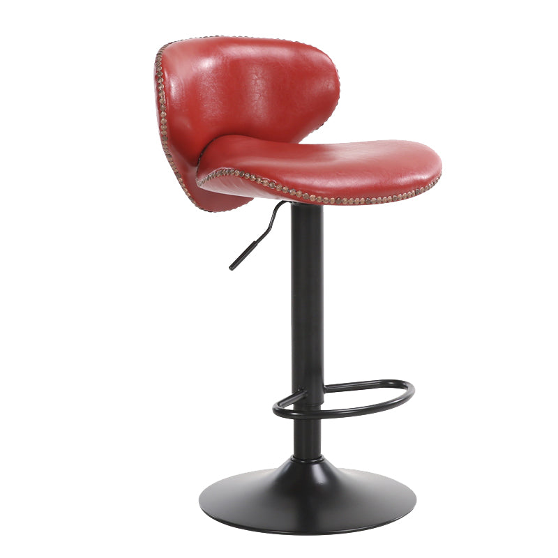 Industrial Style Bar-stool Adjustable Height Metal Leg for Restaurant Bar Red 1 Piece Bar Stool(31"H) Clearhalo 'Bar Furniture' 'Bar Stools' 'bar_stools' 'furn' 'furn_bar_stools' 'furniture_bar_stools' 'Kitchen & Dining Furniture' 'kitchen&dining_furn' 'kitchen' 'kitchen_furn' Furniture' 4512209