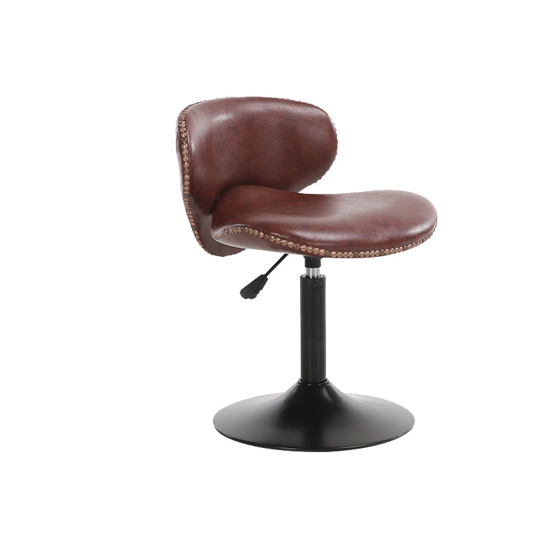 Industrial Style Bar-stool Adjustable Height Metal Leg for Restaurant Bar Brown 1 Piece Short Stool(22"H) Clearhalo 'Bar Furniture' 'Bar Stools' 'bar_stools' 'furn' 'furn_bar_stools' 'furniture_bar_stools' 'Kitchen & Dining Furniture' 'kitchen&dining_furn' 'kitchen' 'kitchen_furn' Furniture' 4512212