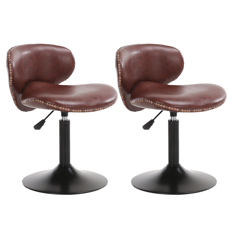 Industrial Style Bar-stool Adjustable Height Metal Leg for Restaurant Bar Brown 2 Piece Set Short Stool(22"H) Clearhalo 'Bar Furniture' 'Bar Stools' 'bar_stools' 'furn' 'furn_bar_stools' 'furniture_bar_stools' 'Kitchen & Dining Furniture' 'kitchen&dining_furn' 'kitchen' 'kitchen_furn' Furniture' 4512213