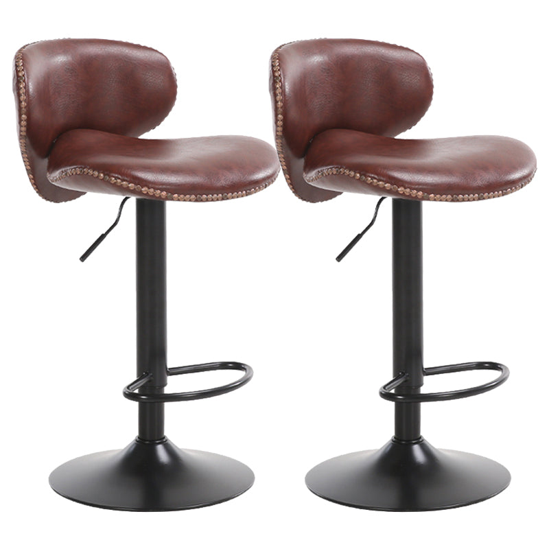 Industrial Style Bar-stool Adjustable Height Metal Leg for Restaurant Bar Brown 2 Piece Set Bar Stool(31"H) Clearhalo 'Bar Furniture' 'Bar Stools' 'bar_stools' 'furn' 'furn_bar_stools' 'furniture_bar_stools' 'Kitchen & Dining Furniture' 'kitchen&dining_furn' 'kitchen' 'kitchen_furn' Furniture' 4512216
