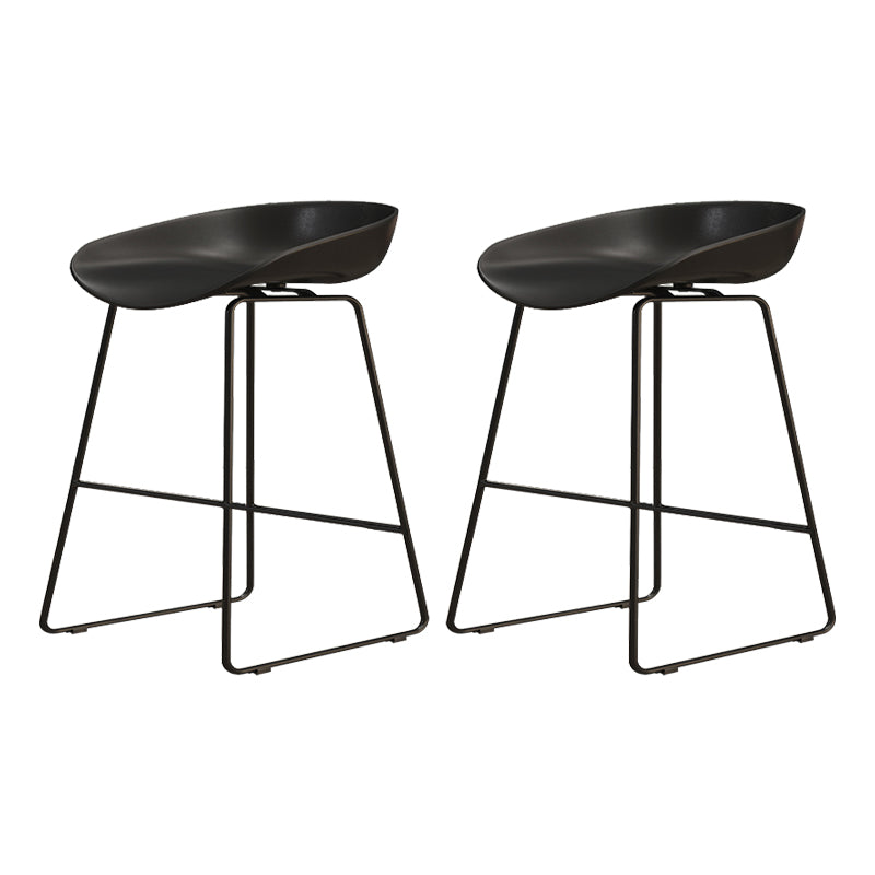Modern Style Iron Bar Stool with Footrest Bristol Bar Stool for Kitchen Black 2 Piece Set Short Stool(18"H) Clearhalo 'Bar Furniture' 'Bar Stools' 'bar_stools' 'furn' 'furn_bar_stools' 'furniture_bar_stools' 'Kitchen & Dining Furniture' 'kitchen&dining_furn' 'kitchen' 'kitchen_furn' Furniture' 4512229