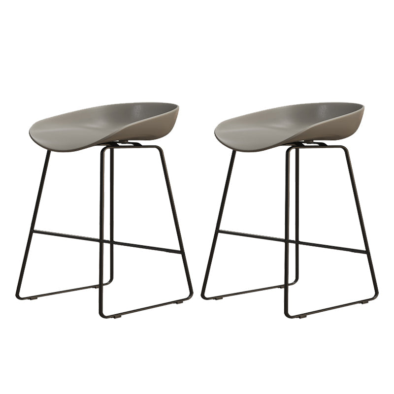 Modern Style Iron Bar Stool with Footrest Bristol Bar Stool for Kitchen Grey 2 Piece Set Short Stool(18"H) Clearhalo 'Bar Furniture' 'Bar Stools' 'bar_stools' 'furn' 'furn_bar_stools' 'furniture_bar_stools' 'Kitchen & Dining Furniture' 'kitchen&dining_furn' 'kitchen' 'kitchen_furn' Furniture' 4512246