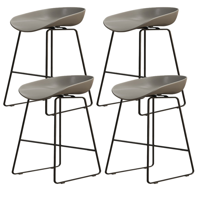 Modern Style Iron Bar Stool with Footrest Bristol Bar Stool for Kitchen Grey 4 Piece Set Short Stool(18"H) Clearhalo 'Bar Furniture' 'Bar Stools' 'bar_stools' 'furn' 'furn_bar_stools' 'furniture_bar_stools' 'Kitchen & Dining Furniture' 'kitchen&dining_furn' 'kitchen' 'kitchen_furn' Furniture' 4512247