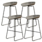 Modern Style Iron Bar Stool with Footrest Bristol Bar Stool for Kitchen Grey 4 Piece Set Counter Stool(26"H) Clearhalo 'Bar Furniture' 'Bar Stools' 'bar_stools' 'furn' 'furn_bar_stools' 'furniture_bar_stools' 'Kitchen & Dining Furniture' 'kitchen&dining_furn' 'kitchen' 'kitchen_furn' Furniture' 4512250