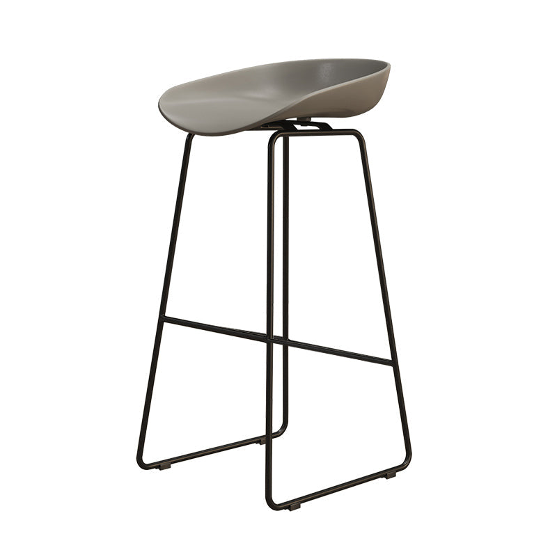 Modern Style Iron Bar Stool with Footrest Bristol Bar Stool for Kitchen Grey 1 Piece Bar Stool(30"H) Clearhalo 'Bar Furniture' 'Bar Stools' 'bar_stools' 'furn' 'furn_bar_stools' 'furniture_bar_stools' 'Kitchen & Dining Furniture' 'kitchen&dining_furn' 'kitchen' 'kitchen_furn' Furniture' 4512251