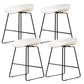 Modern Style Iron Bar Stool with Footrest Bristol Bar Stool for Kitchen White 4 Piece Set Short Stool(18"H) Clearhalo 'Bar Furniture' 'Bar Stools' 'bar_stools' 'furn' 'furn_bar_stools' 'furniture_bar_stools' 'Kitchen & Dining Furniture' 'kitchen&dining_furn' 'kitchen' 'kitchen_furn' Furniture' 4512256