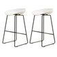 Modern Style Iron Bar Stool with Footrest Bristol Bar Stool for Kitchen White 2 Piece Set Counter Stool(26"H) Clearhalo 'Bar Furniture' 'Bar Stools' 'bar_stools' 'furn' 'furn_bar_stools' 'furniture_bar_stools' 'Kitchen & Dining Furniture' 'kitchen&dining_furn' 'kitchen' 'kitchen_furn' Furniture' 4512258