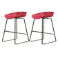 Modern Style Iron Bar Stool with Footrest Bristol Bar Stool for Kitchen Red 2 Piece Set Short Stool(18"H) Clearhalo 'Bar Furniture' 'Bar Stools' 'bar_stools' 'furn' 'furn_bar_stools' 'furniture_bar_stools' 'Kitchen & Dining Furniture' 'kitchen&dining_furn' 'kitchen' 'kitchen_furn' Furniture' 4512264