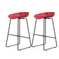Modern Style Iron Bar Stool with Footrest Bristol Bar Stool for Kitchen Red 2 Piece Set Counter Stool(26"H) Clearhalo 'Bar Furniture' 'Bar Stools' 'bar_stools' 'furn' 'furn_bar_stools' 'furniture_bar_stools' 'Kitchen & Dining Furniture' 'kitchen&dining_furn' 'kitchen' 'kitchen_furn' Furniture' 4512267