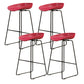 Modern Style Iron Bar Stool with Footrest Bristol Bar Stool for Kitchen Red 4 Piece Set Counter Stool(26"H) Clearhalo 'Bar Furniture' 'Bar Stools' 'bar_stools' 'furn' 'furn_bar_stools' 'furniture_bar_stools' 'Kitchen & Dining Furniture' 'kitchen&dining_furn' 'kitchen' 'kitchen_furn' Furniture' 4512268