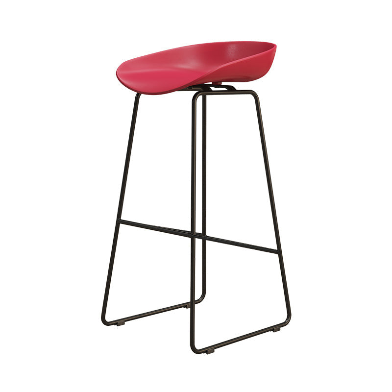 Modern Style Iron Bar Stool with Footrest Bristol Bar Stool for Kitchen Red 1 Piece Bar Stool(30"H) Clearhalo 'Bar Furniture' 'Bar Stools' 'bar_stools' 'furn' 'furn_bar_stools' 'furniture_bar_stools' 'Kitchen & Dining Furniture' 'kitchen&dining_furn' 'kitchen' 'kitchen_furn' Furniture' 4512269