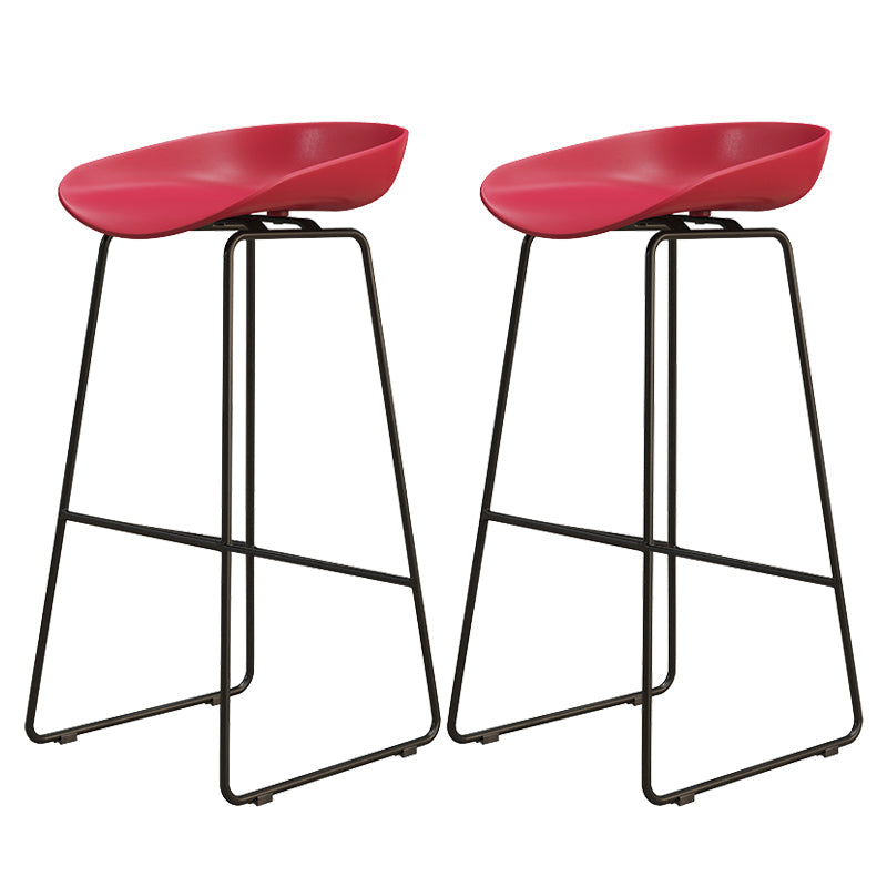 Modern Style Iron Bar Stool with Footrest Bristol Bar Stool for Kitchen Red 2 Piece Set Bar Stool(30"H) Clearhalo 'Bar Furniture' 'Bar Stools' 'bar_stools' 'furn' 'furn_bar_stools' 'furniture_bar_stools' 'Kitchen & Dining Furniture' 'kitchen&dining_furn' 'kitchen' 'kitchen_furn' Furniture' 4512270