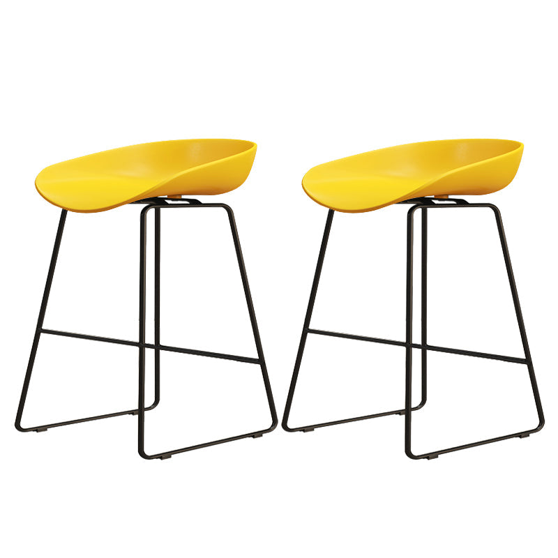 Modern Style Iron Bar Stool with Footrest Bristol Bar Stool for Kitchen Yellow 2 Piece Set Short Stool(18"H) Clearhalo 'Bar Furniture' 'Bar Stools' 'bar_stools' 'furn' 'furn_bar_stools' 'furniture_bar_stools' 'Kitchen & Dining Furniture' 'kitchen&dining_furn' 'kitchen' 'kitchen_furn' Furniture' 4512273