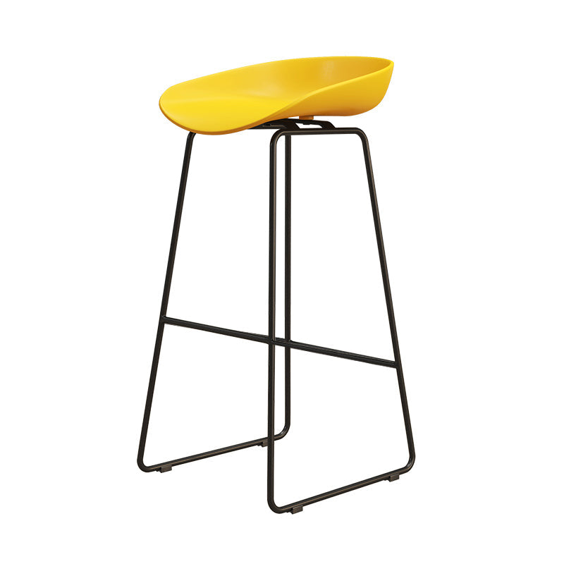 Modern Style Iron Bar Stool with Footrest Bristol Bar Stool for Kitchen Yellow 1 Piece Bar Stool(30"H) Clearhalo 'Bar Furniture' 'Bar Stools' 'bar_stools' 'furn' 'furn_bar_stools' 'furniture_bar_stools' 'Kitchen & Dining Furniture' 'kitchen&dining_furn' 'kitchen' 'kitchen_furn' Furniture' 4512278