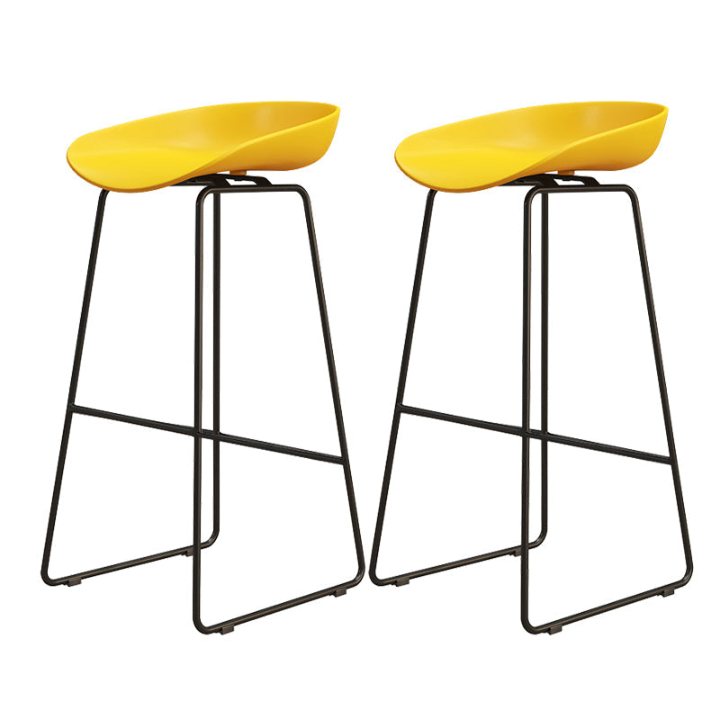 Modern Style Iron Bar Stool with Footrest Bristol Bar Stool for Kitchen Yellow 2 Piece Set Bar Stool(30"H) Clearhalo 'Bar Furniture' 'Bar Stools' 'bar_stools' 'furn' 'furn_bar_stools' 'furniture_bar_stools' 'Kitchen & Dining Furniture' 'kitchen&dining_furn' 'kitchen' 'kitchen_furn' Furniture' 4512279