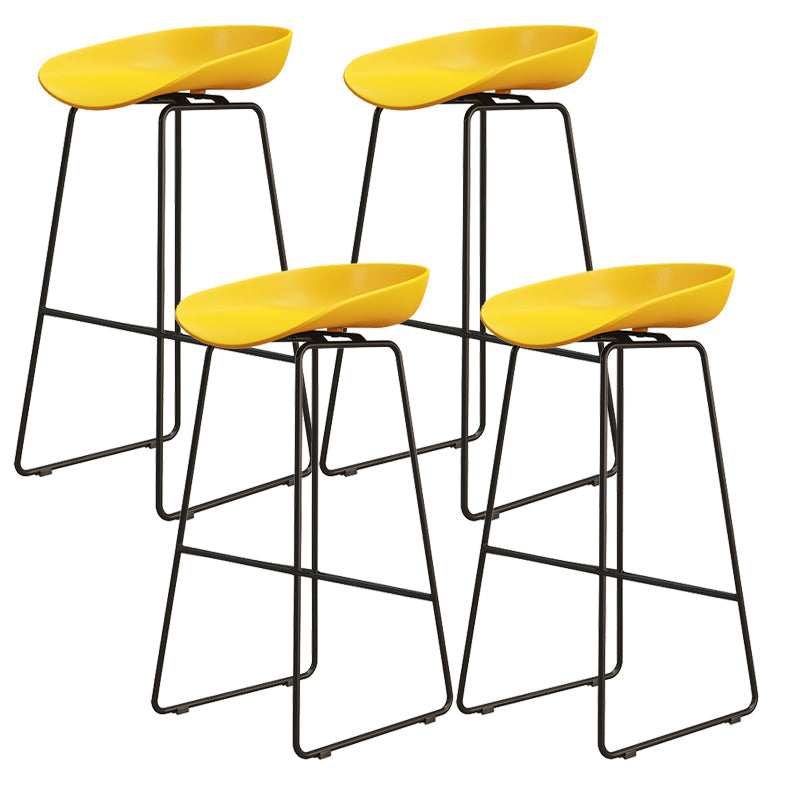 Modern Style Iron Bar Stool with Footrest Bristol Bar Stool for Kitchen Yellow 4 Piece Set Bar Stool(30"H) Clearhalo 'Bar Furniture' 'Bar Stools' 'bar_stools' 'furn' 'furn_bar_stools' 'furniture_bar_stools' 'Kitchen & Dining Furniture' 'kitchen&dining_furn' 'kitchen' 'kitchen_furn' Furniture' 4512280
