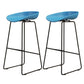 Modern Style Iron Bar Stool with Footrest Bristol Bar Stool for Kitchen Blue 2 Piece Set Bar Stool(30"H) Clearhalo 'Bar Furniture' 'Bar Stools' 'bar_stools' 'furn' 'furn_bar_stools' 'furniture_bar_stools' 'Kitchen & Dining Furniture' 'kitchen&dining_furn' 'kitchen' 'kitchen_furn' Furniture' 4512288