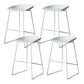 Modern Style Iron Bar Stool with Footrest Bristol Bar Stool for Kitchen Gloss White 4 Piece Set Short Stool(18"H) Clearhalo 'Bar Furniture' 'Bar Stools' 'bar_stools' 'furn' 'furn_bar_stools' 'furniture_bar_stools' 'Kitchen & Dining Furniture' 'kitchen&dining_furn' 'kitchen' 'kitchen_furn' Furniture' 4512292