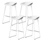 Modern Style Iron Bar Stool with Footrest Bristol Bar Stool for Kitchen Gloss White 4 Piece Set Counter Stool(26"H) Clearhalo 'Bar Furniture' 'Bar Stools' 'bar_stools' 'furn' 'furn_bar_stools' 'furniture_bar_stools' 'Kitchen & Dining Furniture' 'kitchen&dining_furn' 'kitchen' 'kitchen_furn' Furniture' 4512295