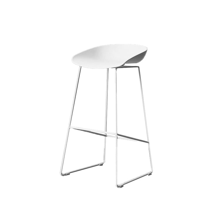 Modern Style Iron Bar Stool with Footrest Bristol Bar Stool for Kitchen Gloss White 1 Piece Bar Stool(30"H) Clearhalo 'Bar Furniture' 'Bar Stools' 'bar_stools' 'furn' 'furn_bar_stools' 'furniture_bar_stools' 'Kitchen & Dining Furniture' 'kitchen&dining_furn' 'kitchen' 'kitchen_furn' Furniture' 4512296
