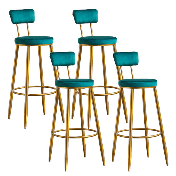 Modern Style Metal Bar Stool with Footrest Bistro Light Luxury Bar Stool Green 4 Piece Set Clearhalo 'Bar Furniture' 'Bar Stools' 'bar_stools' 'furn' 'furn_bar_stools' 'furniture_bar_stools' 'Kitchen & Dining Furniture' 'kitchen&dining_furn' 'kitchen' 'kitchen_furn' Furniture' 4512312