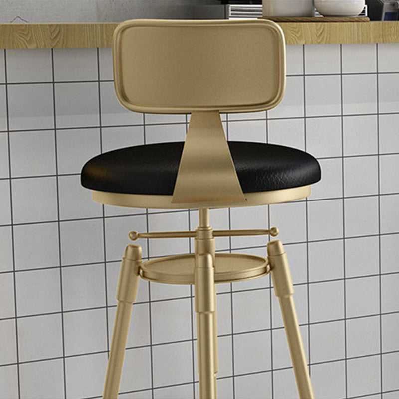 Glam Round Velvet Bar Stool Footrest Indoor Counter Stool with Gold Iron Legs Clearhalo 'Bar Furniture' 'Bar Stools' 'bar_stools' 'furn' 'furn_bar_stools' 'furniture_bar_stools' 'Kitchen & Dining Furniture' 'kitchen&dining_furn' 'kitchen' 'kitchen_furn' Furniture' 4512334