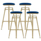 Glam Round Velvet Bar Stool Footrest Indoor Counter Stool with Gold Iron Legs Blue Backless 4 Piece Set Clearhalo 'Bar Furniture' 'Bar Stools' 'bar_stools' 'furn' 'furn_bar_stools' 'furniture_bar_stools' 'Kitchen & Dining Furniture' 'kitchen&dining_furn' 'kitchen' 'kitchen_furn' Furniture' 4512341