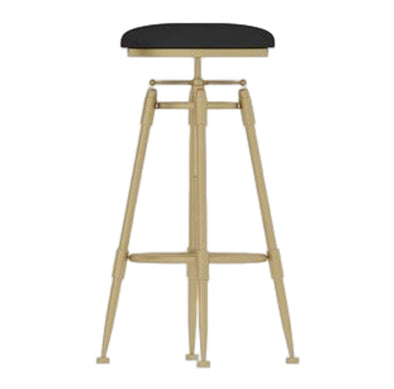 Glam Round Velvet Bar Stool Footrest Indoor Counter Stool with Gold Iron Legs Black Backless 1 Piece Clearhalo 'Bar Furniture' 'Bar Stools' 'bar_stools' 'furn' 'furn_bar_stools' 'furniture_bar_stools' 'Kitchen & Dining Furniture' 'kitchen&dining_furn' 'kitchen' 'kitchen_furn' Furniture' 4512342