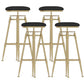 Glam Round Velvet Bar Stool Footrest Indoor Counter Stool with Gold Iron Legs Black Backless 4 Piece Set Clearhalo 'Bar Furniture' 'Bar Stools' 'bar_stools' 'furn' 'furn_bar_stools' 'furniture_bar_stools' 'Kitchen & Dining Furniture' 'kitchen&dining_furn' 'kitchen' 'kitchen_furn' Furniture' 4512344