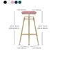 Glam Round Velvet Bar Stool Footrest Indoor Counter Stool with Gold Iron Legs Clearhalo 'Bar Furniture' 'Bar Stools' 'bar_stools' 'furn' 'furn_bar_stools' 'furniture_bar_stools' 'Kitchen & Dining Furniture' 'kitchen&dining_furn' 'kitchen' 'kitchen_furn' Furniture' 4512364