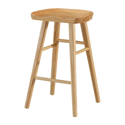 Indoor Pine Modern Bar Stool Contoured Seat Footrest Counter Stool with Wood Legs Wood 1 Piece Clearhalo 'Bar Furniture' 'Bar Stools' 'bar_stools' 'furn' 'furn_bar_stools' 'furniture_bar_stools' 'Kitchen & Dining Furniture' 'kitchen&dining_furn' 'kitchen' 'kitchen_furn' Furniture' 4512366