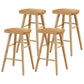 Indoor Pine Modern Bar Stool Contoured Seat Footrest Counter Stool with Wood Legs Wood 4 Piece Set Clearhalo 'Bar Furniture' 'Bar Stools' 'bar_stools' 'furn' 'furn_bar_stools' 'furniture_bar_stools' 'Kitchen & Dining Furniture' 'kitchen&dining_furn' 'kitchen' 'kitchen_furn' Furniture' 4512370