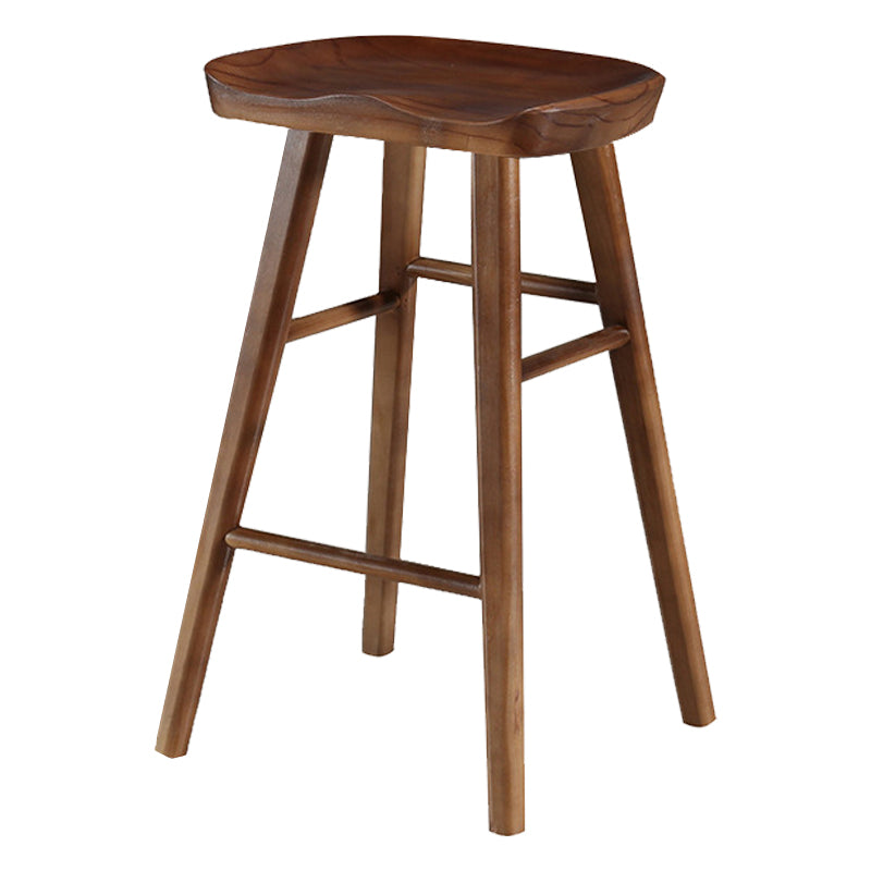 Indoor Pine Modern Bar Stool Contoured Seat Footrest Counter Stool with Wood Legs Distressed Wood 1 Piece Clearhalo 'Bar Furniture' 'Bar Stools' 'bar_stools' 'furn' 'furn_bar_stools' 'furniture_bar_stools' 'Kitchen & Dining Furniture' 'kitchen&dining_furn' 'kitchen' 'kitchen_furn' Furniture' 4512371